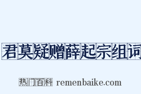 君莫疑赠薛起宗组词是什么意思的图片